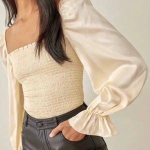 Reformation Chamomile Silk Top